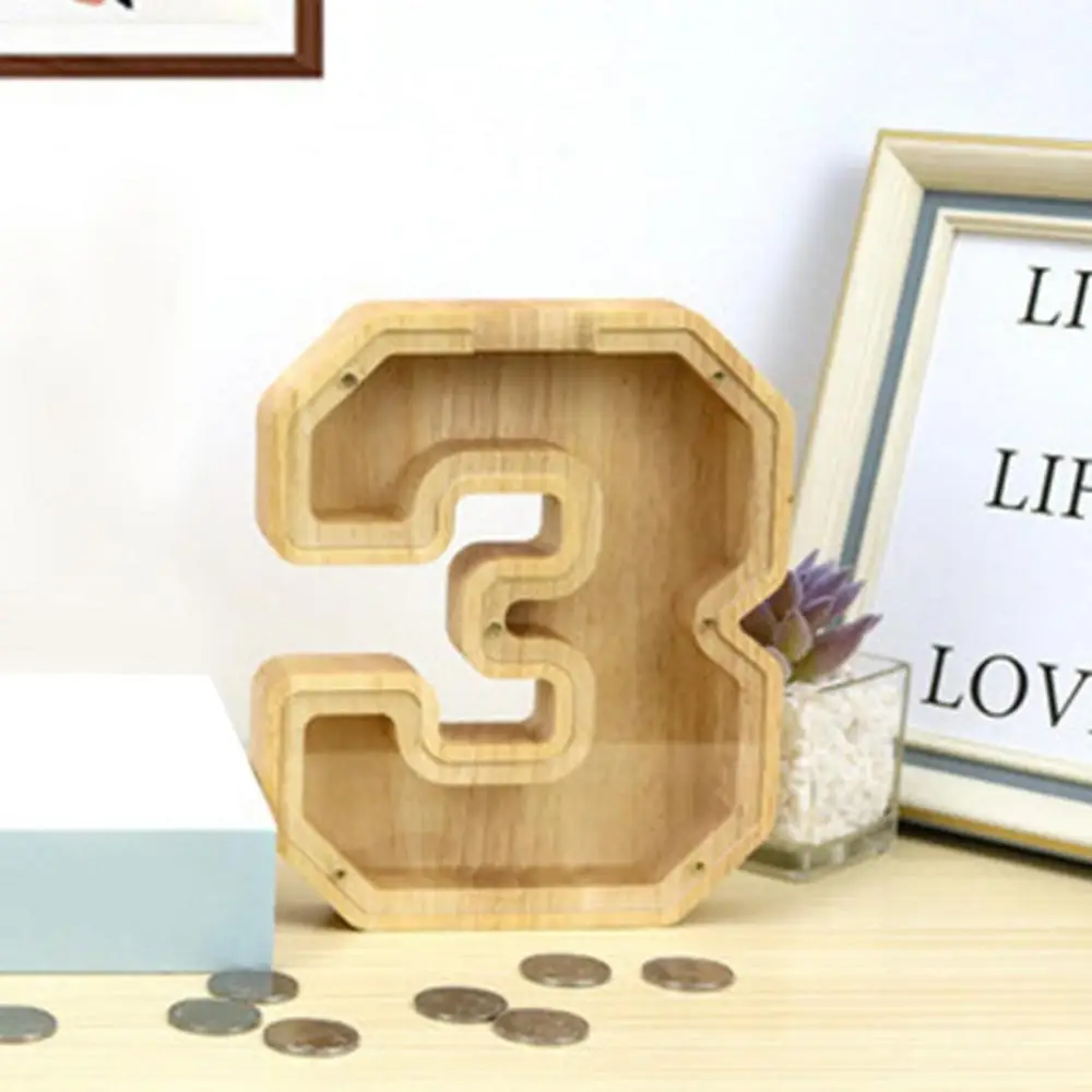 Wooden Piggy Bank Kids Digital Money Saver Box Money Saving Box Wooden Kids Coin Piggy Banks Money Box TV Cabinet Wine Cabinet