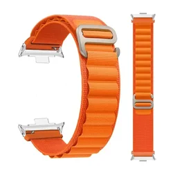 Alpine Nylon Loop Strap - Adjustable Elastic Bracelet Watchband Accessories for Mi Band 9 Pro (Orange)