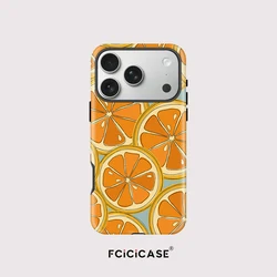 Luxurious Lemon Print Magnetic Shockproof Phone Case with Magsafe Compatibility - iPhone 15 Plus (TYFL2471)