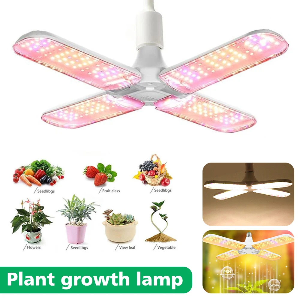 24W 36W 48W Foldable Grow Light LED Full Spectrum E27 Plant Growing Light Phytolamp Bulb For Indoor Plants Flower Seedling Grow