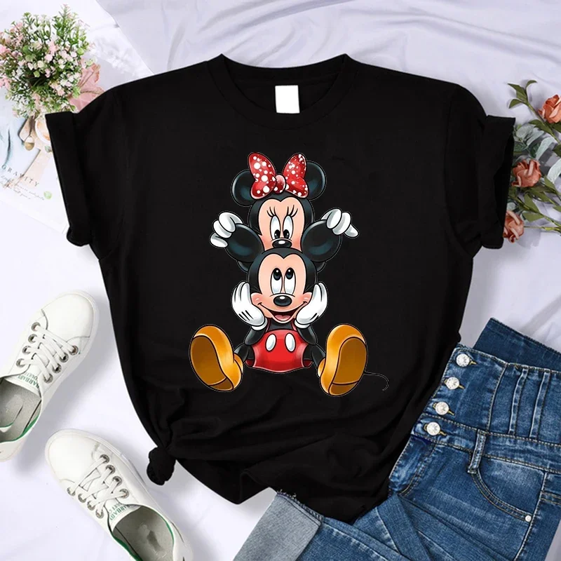 thumbnail image 1 of Camisetas con estampado de Mickey Y2k de los años 90 para mujer, camiseta de Minnie Mouse a la moda, ropa de calle para mujer, camiseta Kawaii de Disney, 1 of 5
