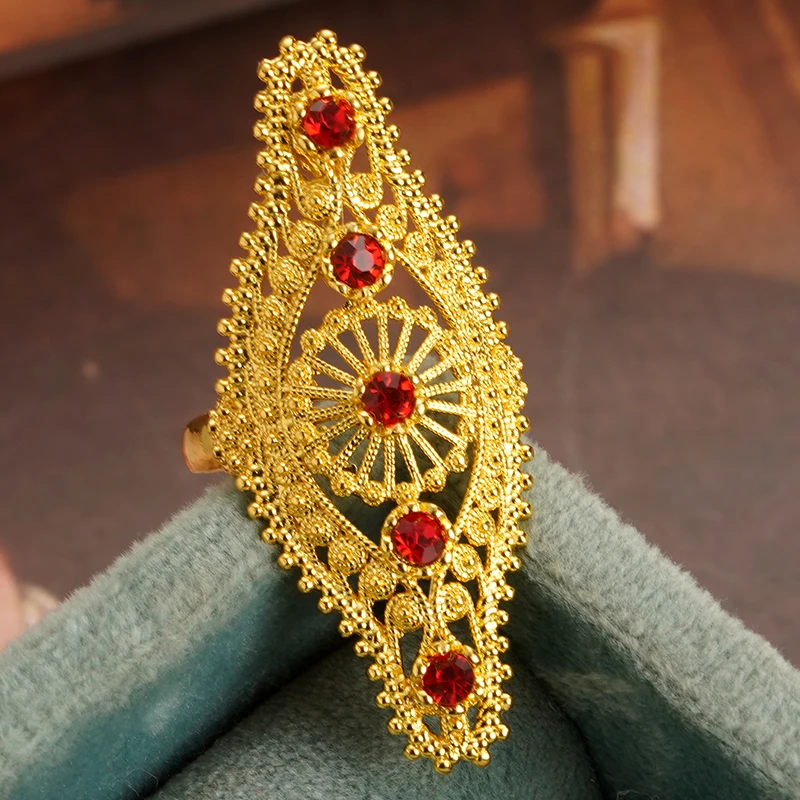 Gold Plated Copper Jewelry Ring for Women Arabic Middle East