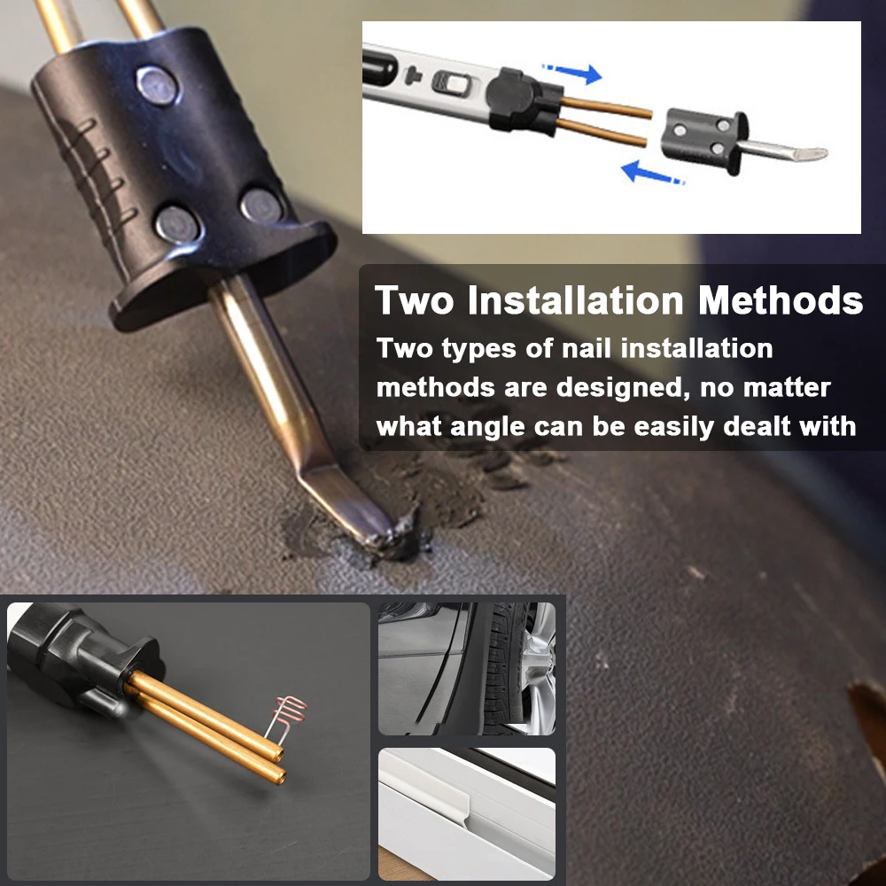 Portable Handheld Plastics Welding Machine Panel Crack Repairs Kit Thermal Cutting Hot Stapler Repairing Tool Set with LED Light 6
