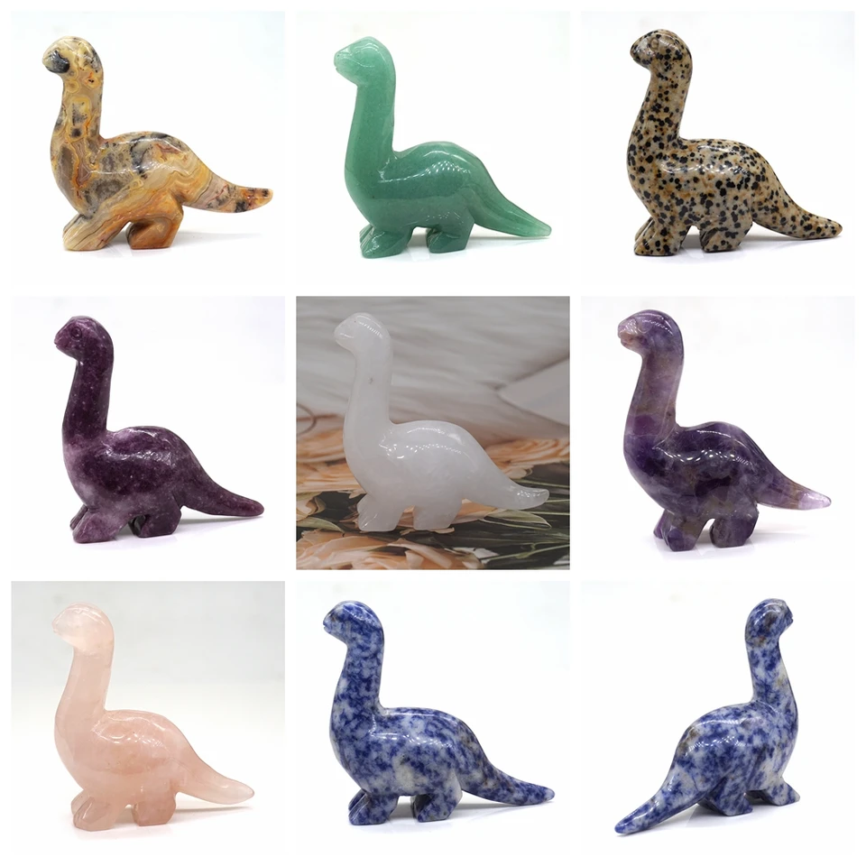 2.7インチの恐竜の石の彫刻,クリスタルの癒しの置物,ディプロドクス,家