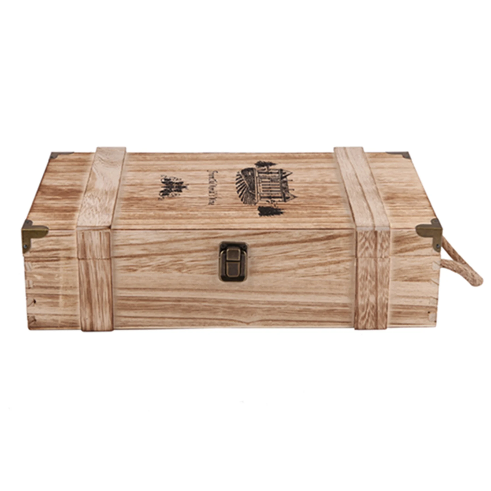 Vintage Wood 2 Red Wine Bottle Box Carrier Crate Case Storage Carrying Display Holder Birthday Party Christmas Gift 3