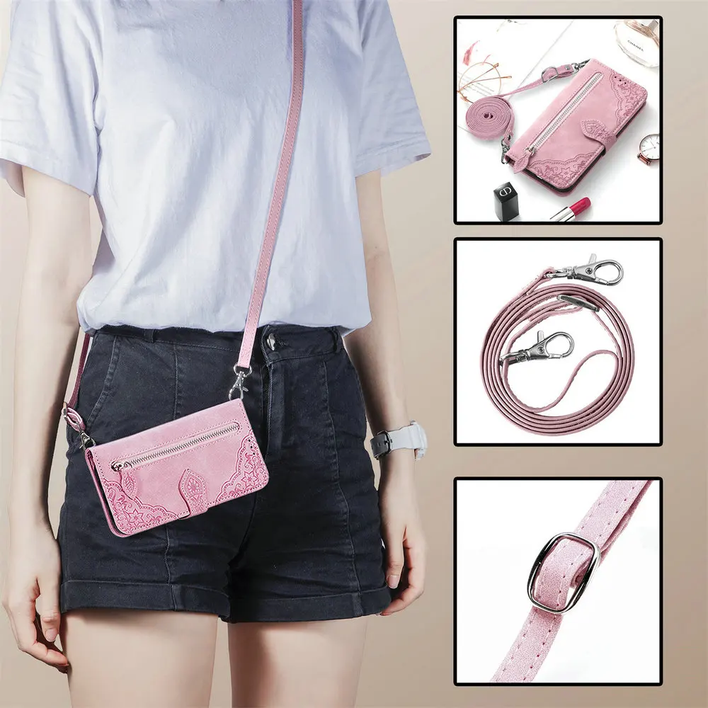 Leather Zipper Wallet Phone Case with 360-Degree Protection
