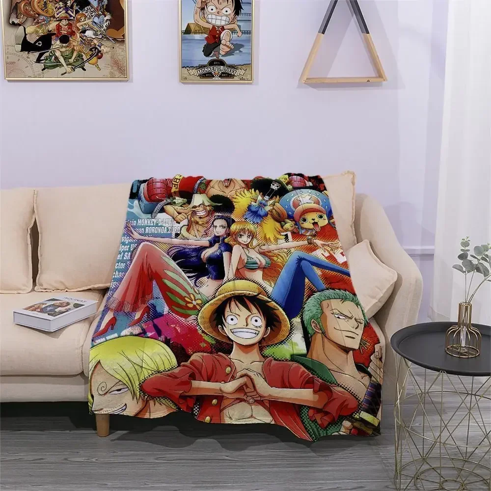 

3D New Printed One Piece Anime Blanket Falai Velvet Cartoon Cover Blanket Luffy Student Air Conditioning Blanket Gift