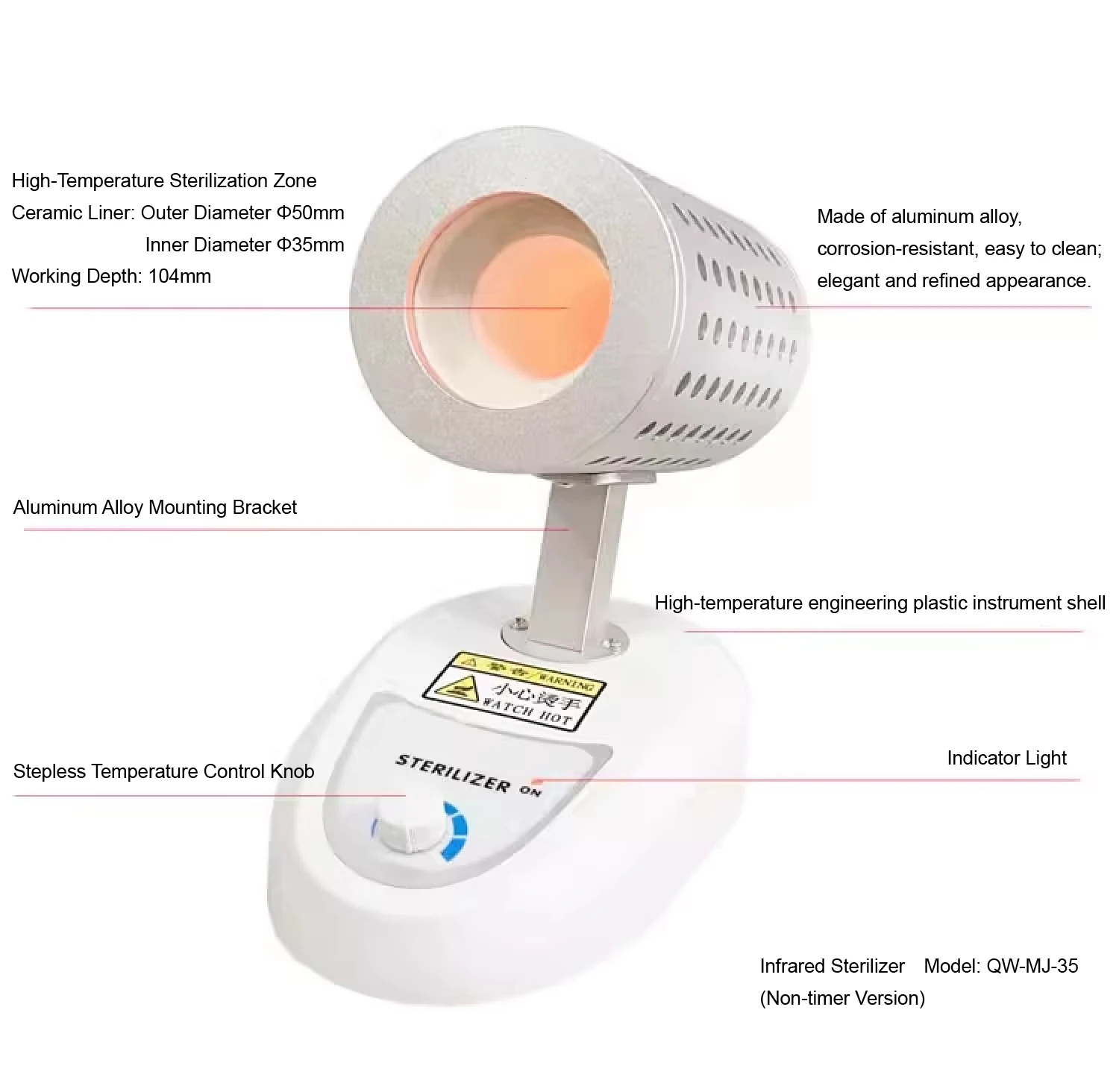 Infrared High Temperature Sterilizer Loop Sterilizer for Microbiology Lab Biosaf