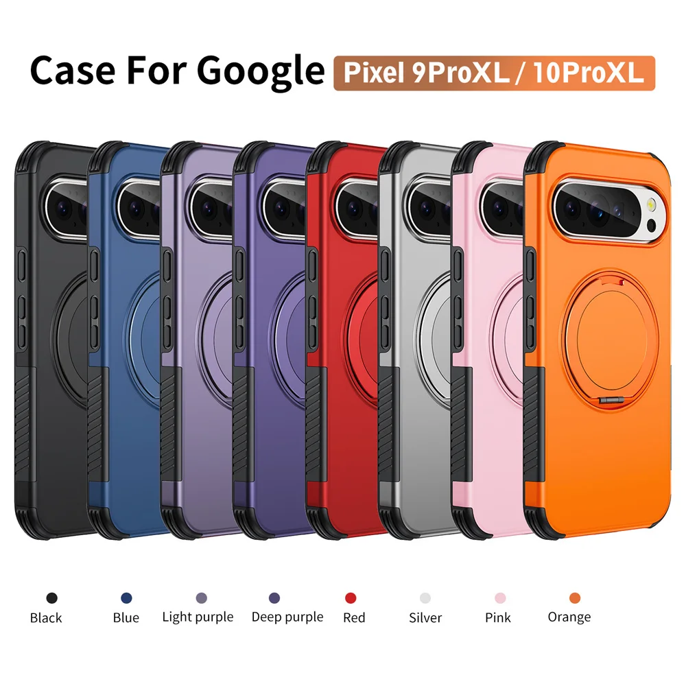 Luxury Armor Magnetic Rotating Stand Phone Case - Non-Slip Shockproof Cover