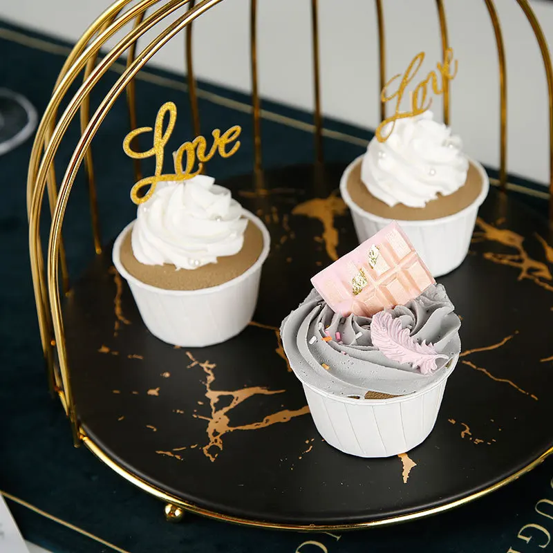 Wrought iron 2-tier 3-tier bird cage Cake stand wedding birthday decoration dessert fudge tray Home party display stand