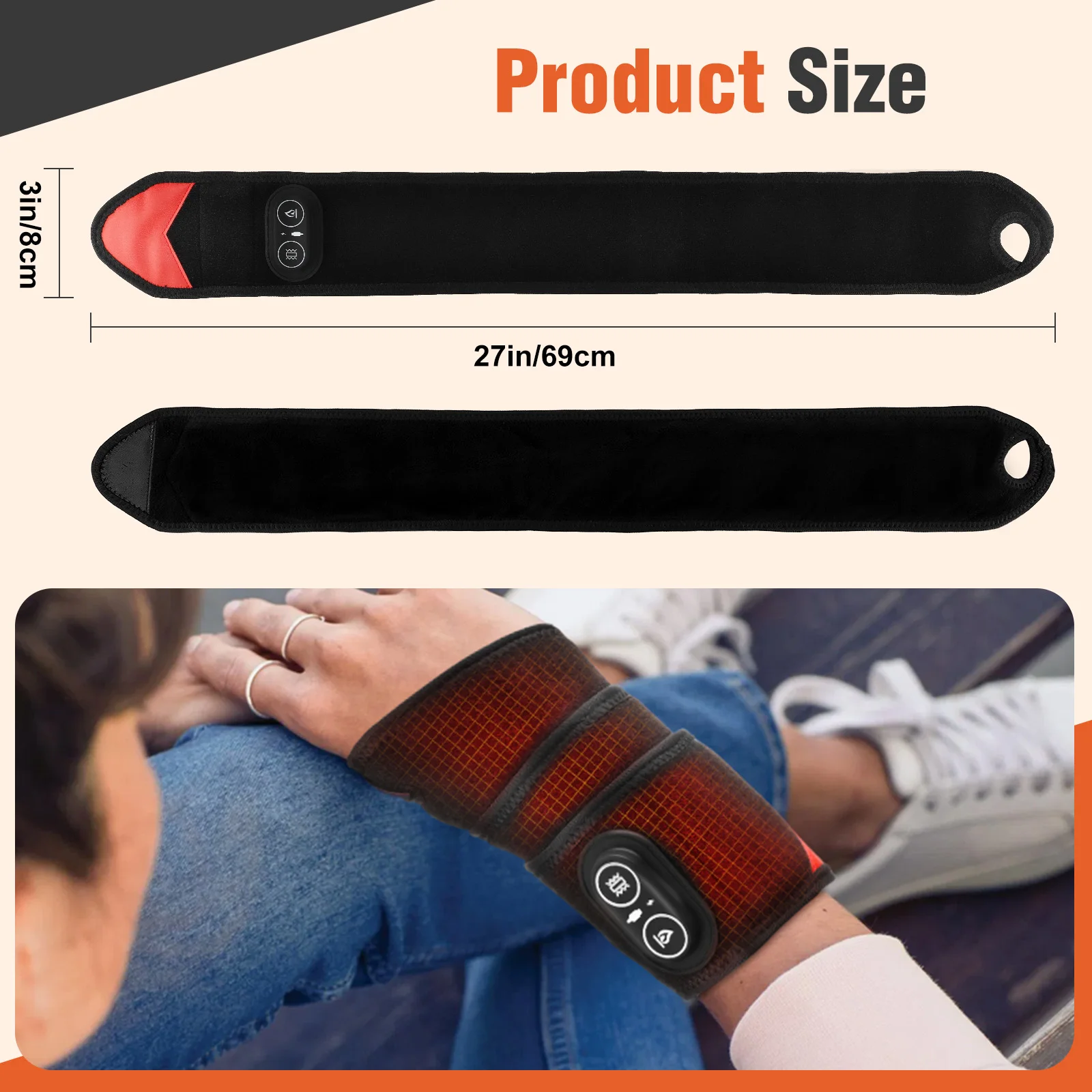 Wireless Vibration Heating Wrap Versatile Heating Pad Wrap for Knee, Elbow, Wrist, Ankle, Body