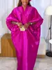 Elegant Women Long Loose Dresses Pleated Evening V Neck Lantern Sleeve African Female Classy Fashion Glitter Party Bubu Dress