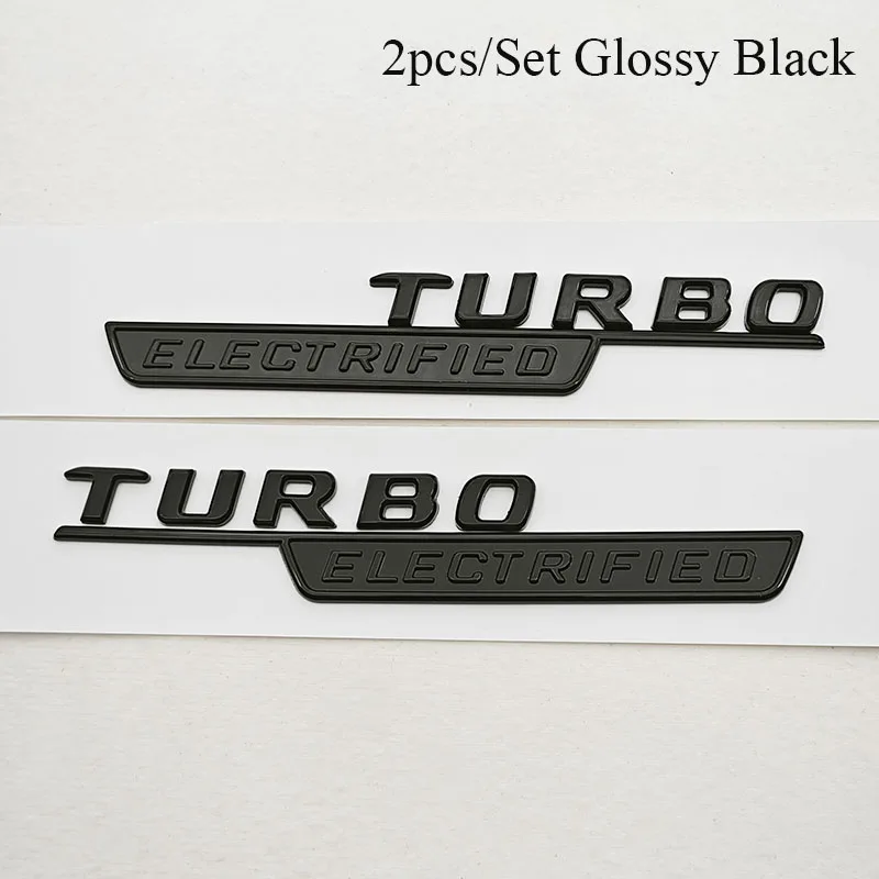 2PCS 3D 터보 전기식 펜더 배지 엠블럼 로고 스티커 메르세데스 벤츠 AMG W206 C63 하이브리드 자동차 스타일링 액세서리