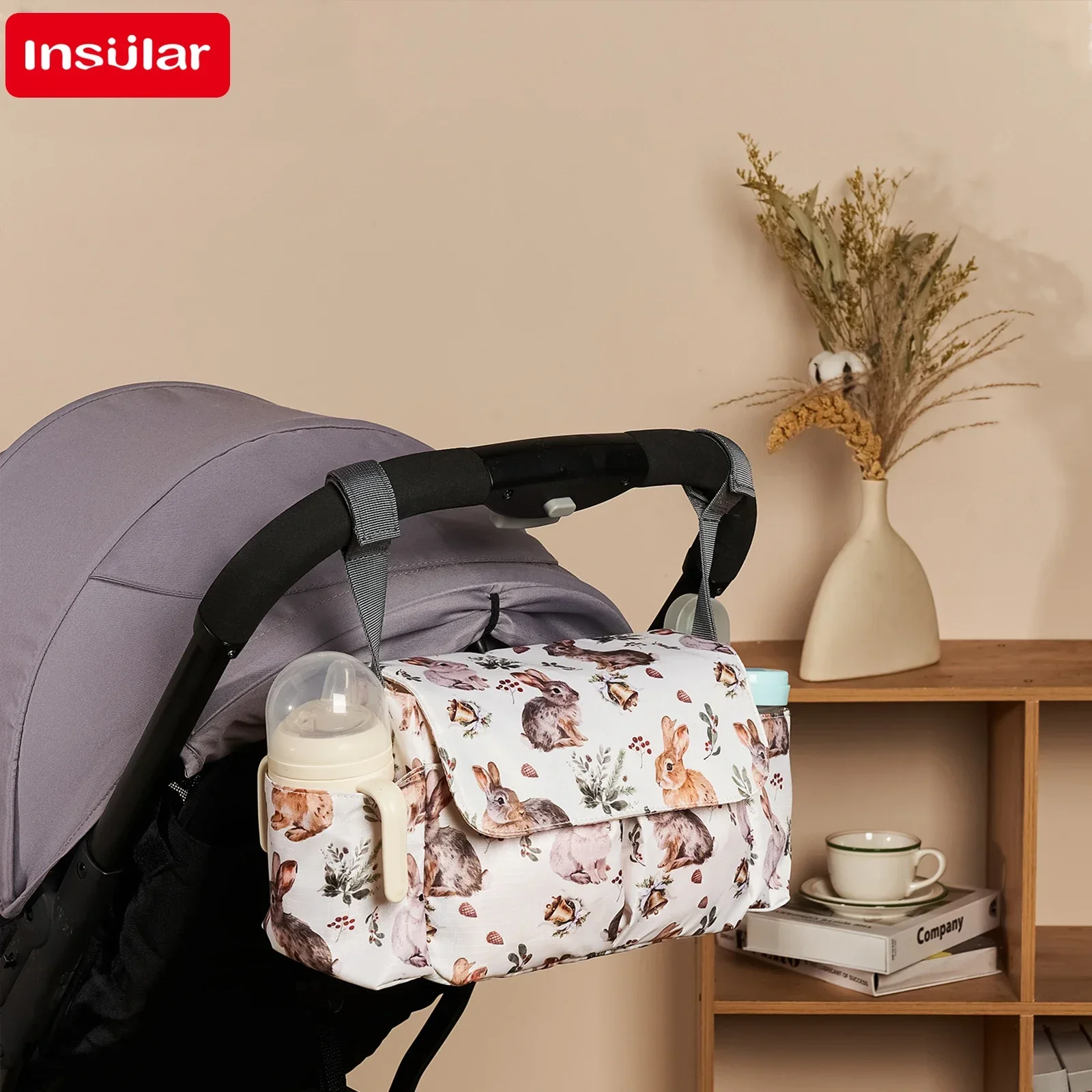 Diaper Bag Cartoon Baby Stroller Organizer Waterproof Buggy Pram Cart Basket Hook Accessories