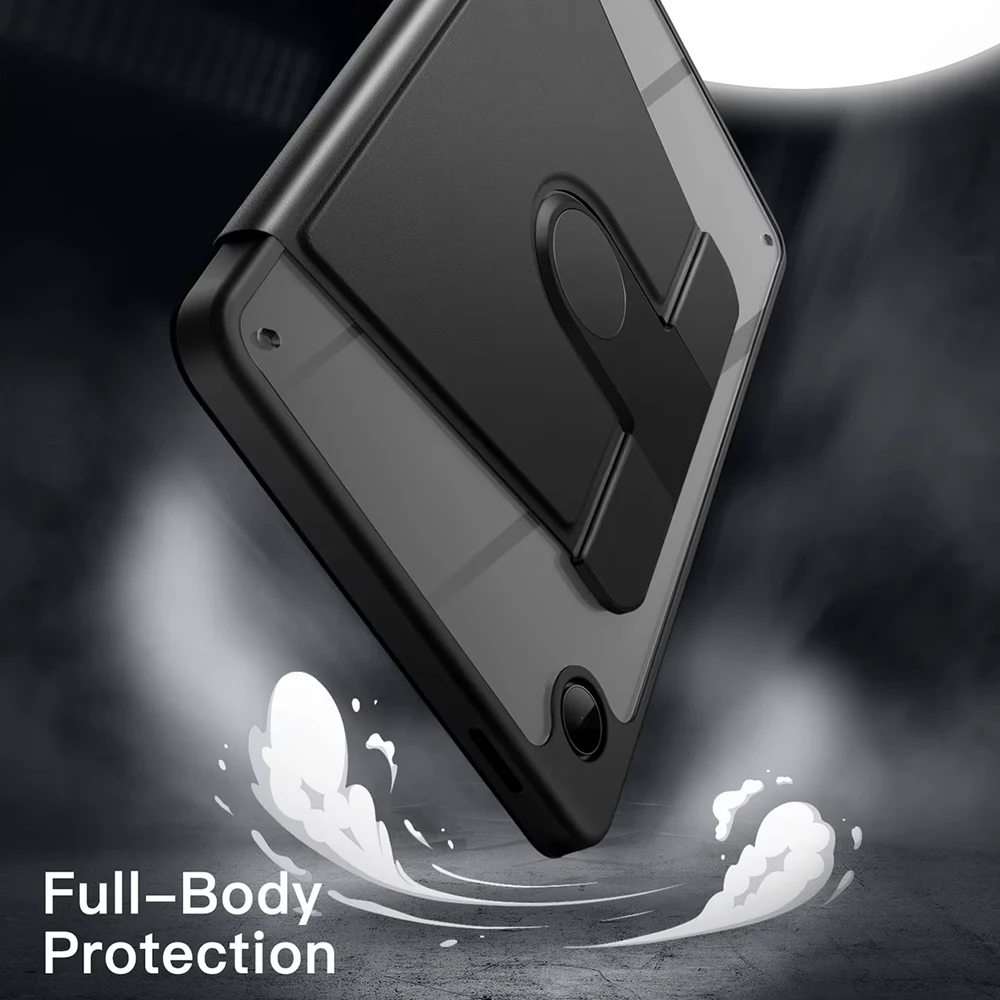 360 Degree Rotating Swivel Stand Protective Tablet Case with Clear Back Cover
