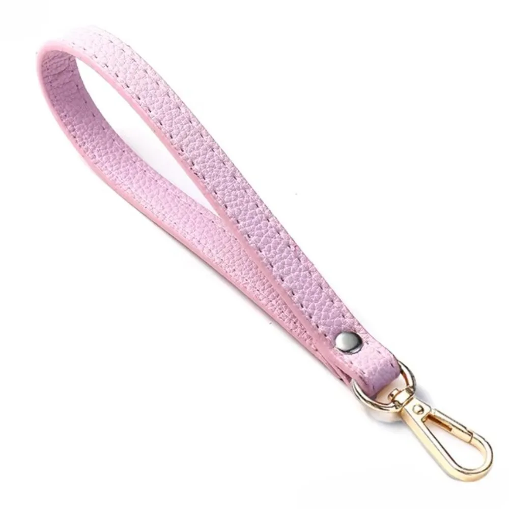 Elegant Silver/Gold PU Leather Wrist Strap – Adjustable Solid Color Purse Handle Replacement Accessory