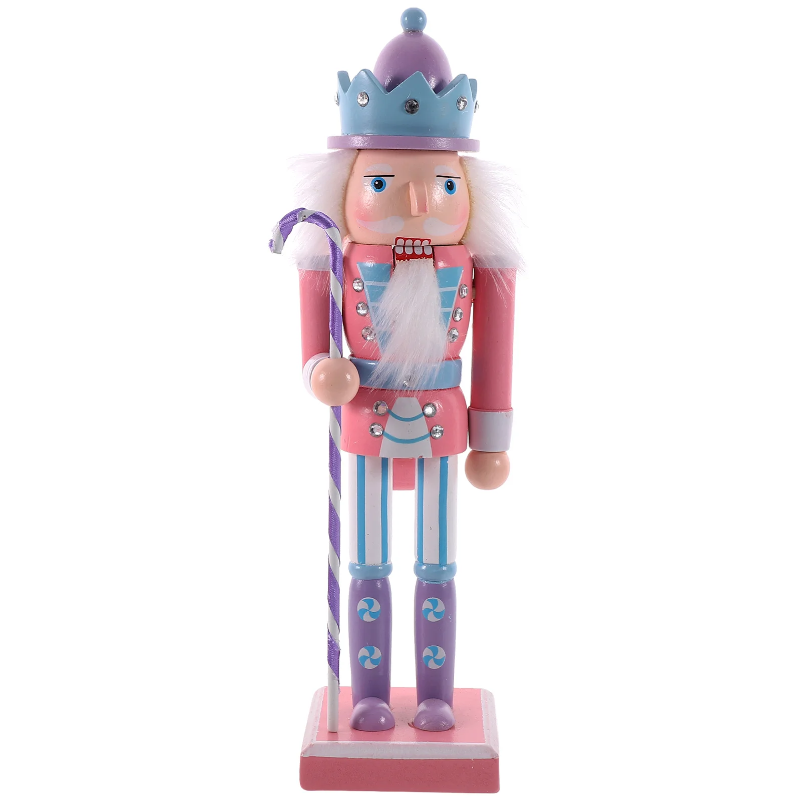 

Christmas Wood Nutcracker Figures Traditional Ornaments Pink Decor Desktop Nutcrackers Decorations Manger