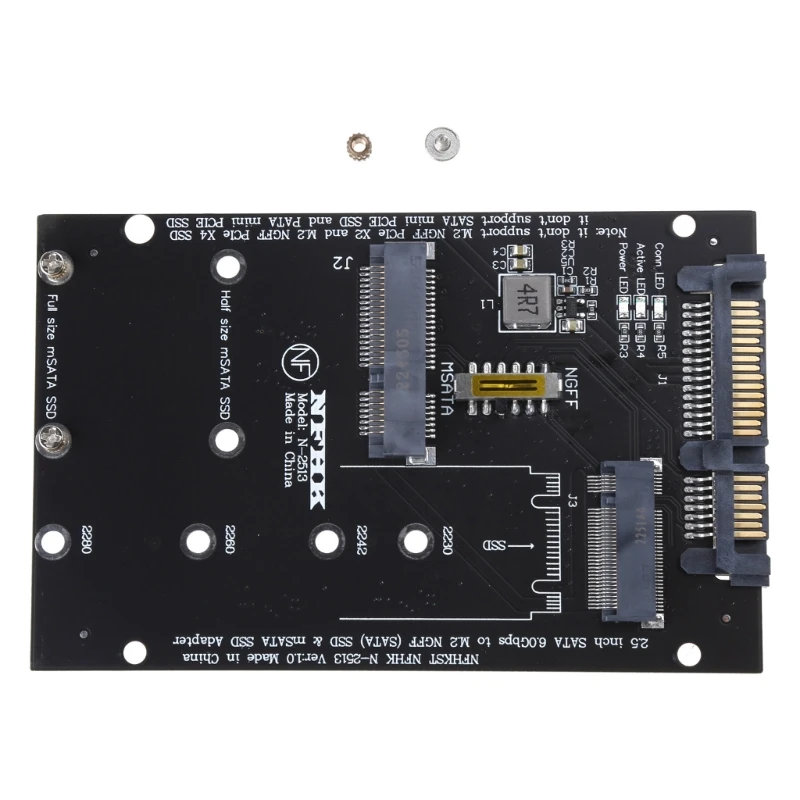 M.2 SSD-USB 어댑터 용 MSATA 어댑터 카드 25UB 용 M.2 2230 2242 2260 2280 용 2-in-1 변환기 리더 카드 지원