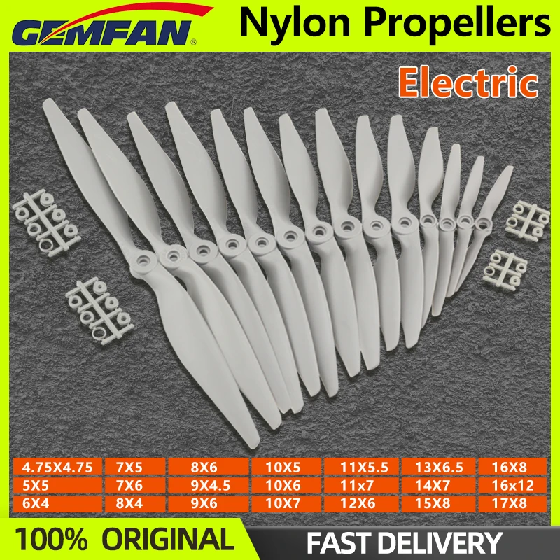 GF Nylon Hélices Eléctricas Para Aviones RC – 4 Piezas 7x5, Ajuste De Diámetro 4.7-6.1mm, Material Duradero, Para Modelos De Aeromodelismo Y Accesorios De Repuesto