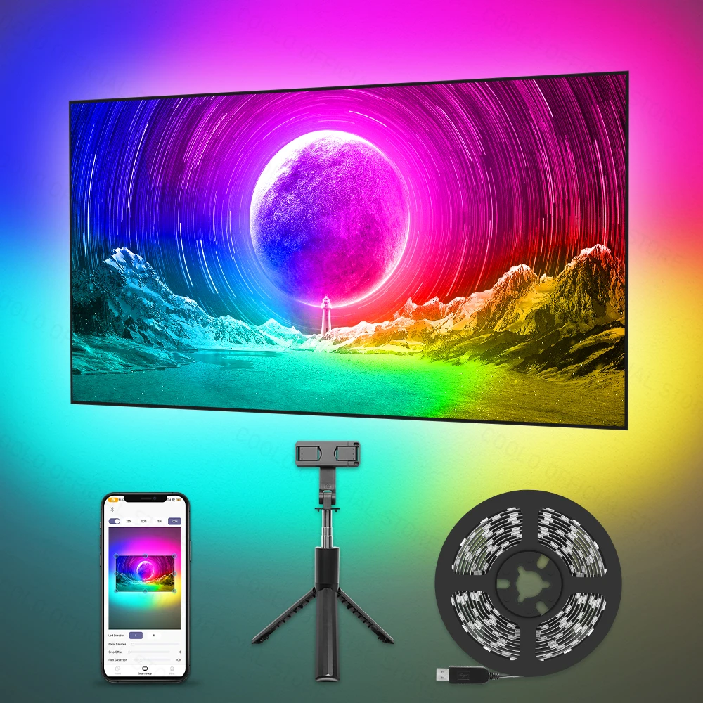 Coolo ambient led backlights with phone camera app sync lite version