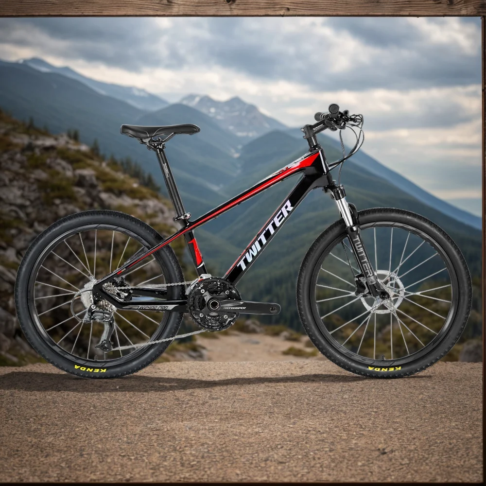 Twitter In Fibra Di Carbonio Bambino Mountain Bike Mt200 Freno Idraulico Cross Country Bike 30 Velocità 24 Pollici Gravel Bike Sospensione Anteriore