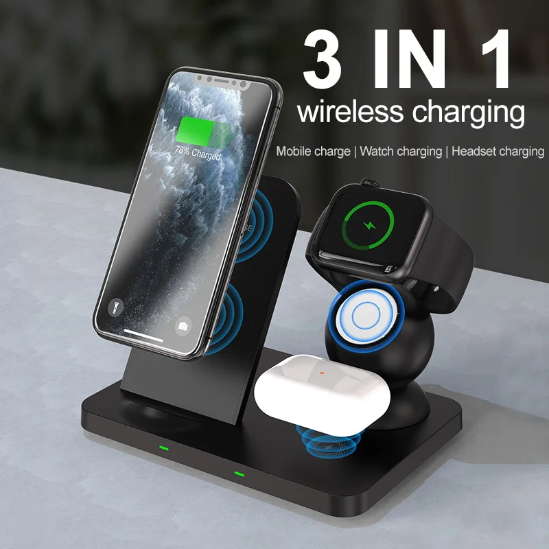 samsung wireless charging pad 3 in 1 Wireless Charger Stand 15 Fast Charger Magnetic Watch Charging for iPhone 12 11 pro XS Samsung S20 for Airpods iWatch 6 5 samsung wireless charger trio