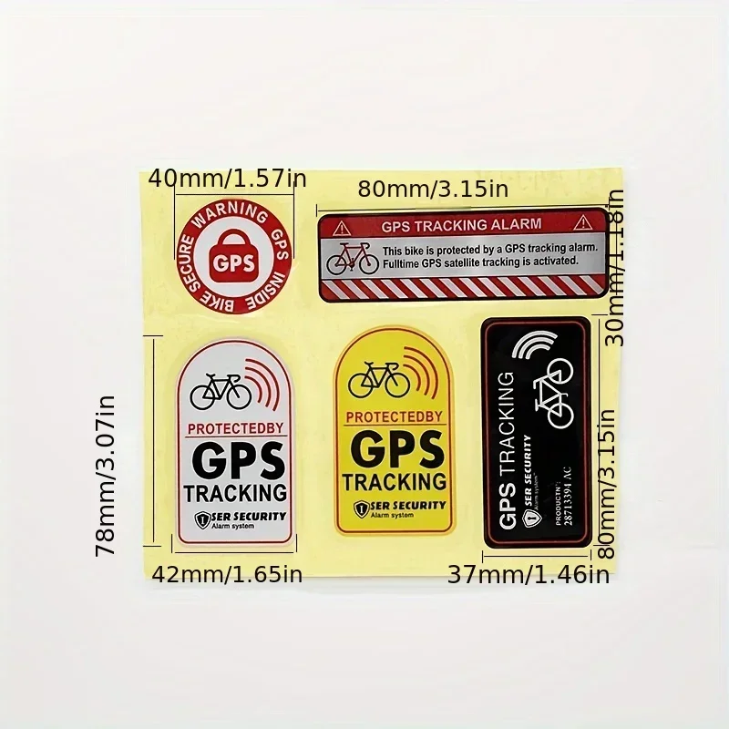 Gps Tracking Alarm Sticker Reflective Bicycle Warning Sticker Anti-Theft Decal for Motorcycle Scooter Car Warning Wholesale 2