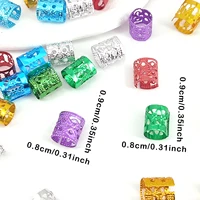 100PCS Multicolor Rings Dreadlocks Beads for Women and Girls, Braid Hair Decoration Colorful Aluminum Ring Adjustable Metal Cuff 5