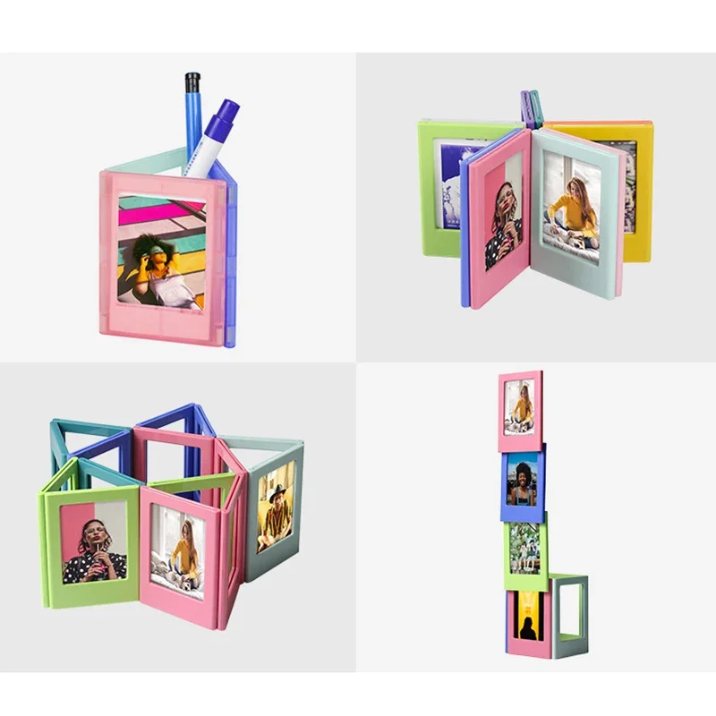 Assorted Colors random Free Combination Magnetic Photo Picture Frames for Fujifilm Instax Mini 8 8+ 9 Instant Camera Films