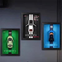 1:32 Alloy Metal Photo Frame Version Sports Car Model Simulation 3D Racing Car Hanging Painting Collection Kids Gifts Decoration 1