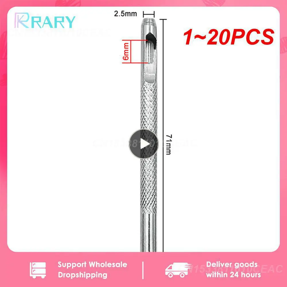 1~20PCS Strap Hole Punch Silver Multifunctional Hard Punching Leather Punching Leather Punching Tool Leather Eye Punch