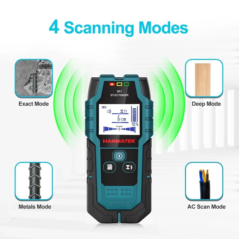HANMATEK SF1 Stud Finder Wood Studs Metal Detecion Detection Of Live Cable Metal Measurement Finder Wall Detector Scanner