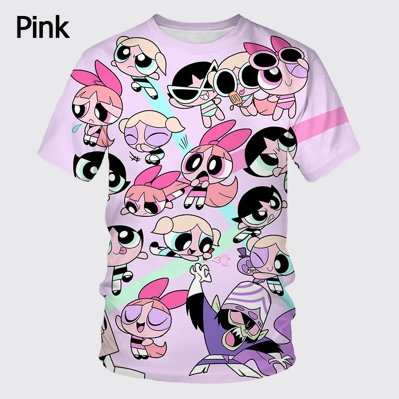 New Men Women 3D Print Cartoon the P-Powerpuff Girls Casual T Shirt Children\'s Cool Fashion Unisex Summer Short Sleeve Tees