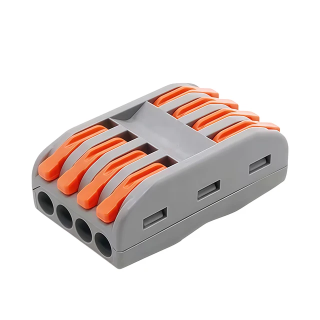 PCT 4in 4Out Mini Fast Push-in Wiring Cable Connectors 2-Position Universal Compact Durable Splitter Electrical  Terminal Block 2