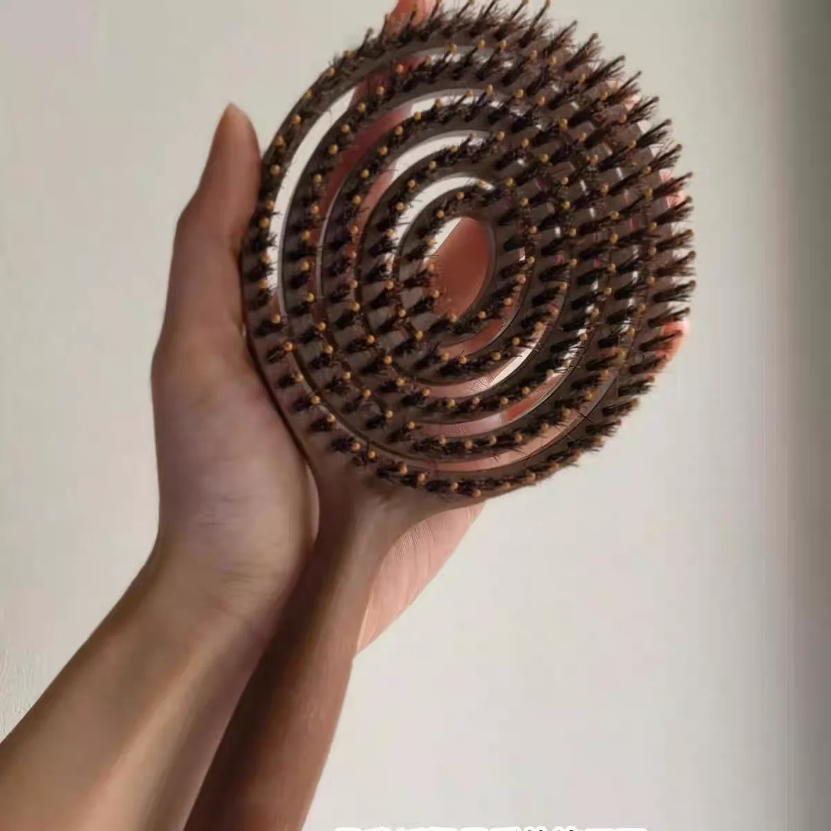 멧돼지 강모 엉킴 방지 헤어 브러시 여성 두피 마사지 빗 젖은 곱슬 머리 빗 이..