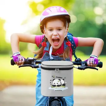 Borsa da bici per bambini per manubrio Borsa anteriore per manubrio bici Borsa riflettente multitasche a sgancio rapido per scooter bambino ragazza ragazzo