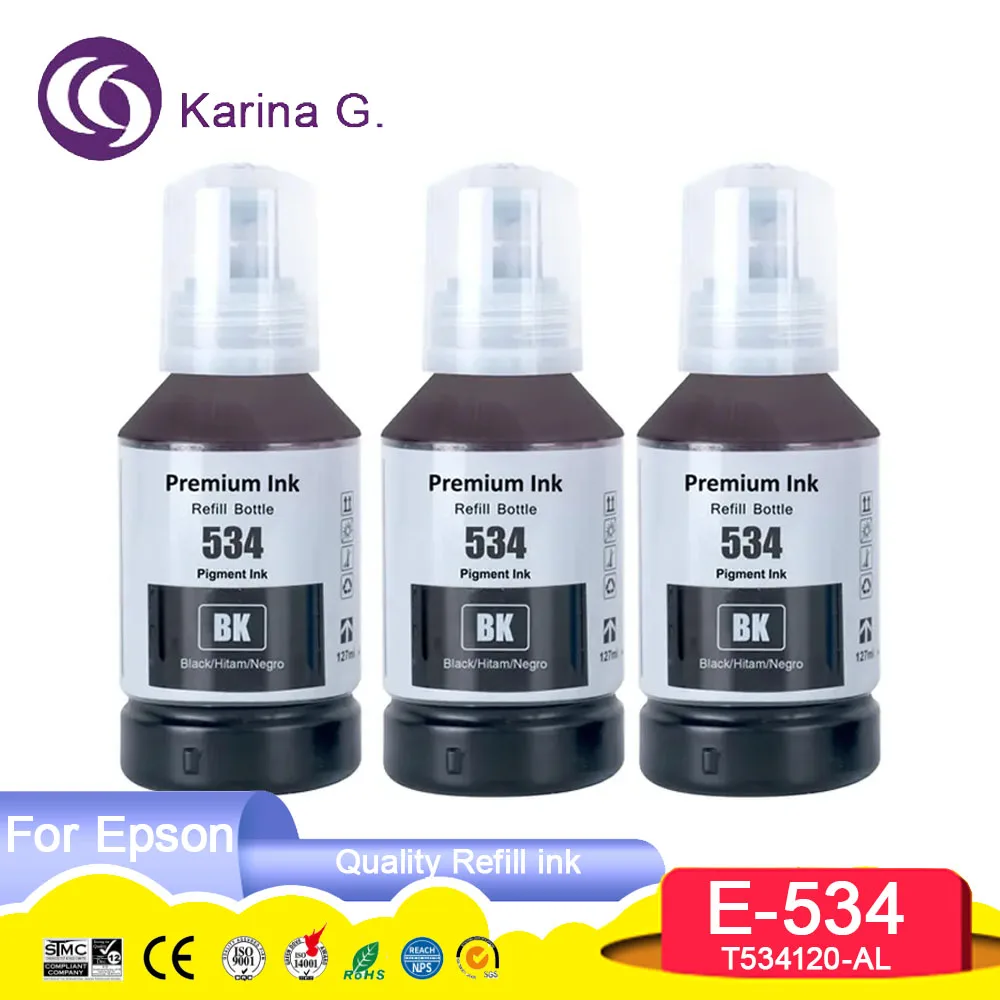534 T534 T534120-AL Premium Compatible Color Water Based Bottle Refill DGT Tinta Ink For Epson EcoTank M1100/M1180/M1120/M2120