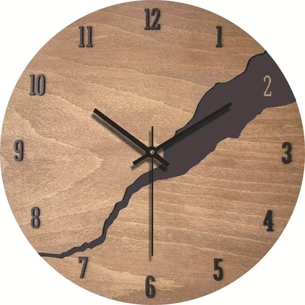 Vintage Dial Wood Grain Wall Clock 4  