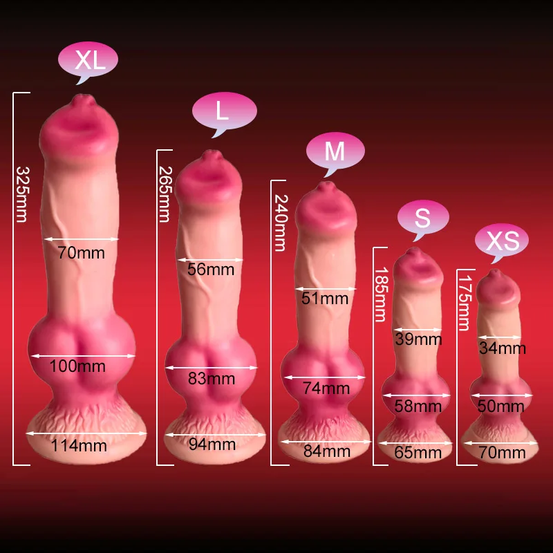 5 Sizes Realistic Dog Dildo Huge Penis Big Anal Plug Giant Monster Strap-on Cock Dick Dildos Adult Sex Toys for Men Women 18+ — view 2