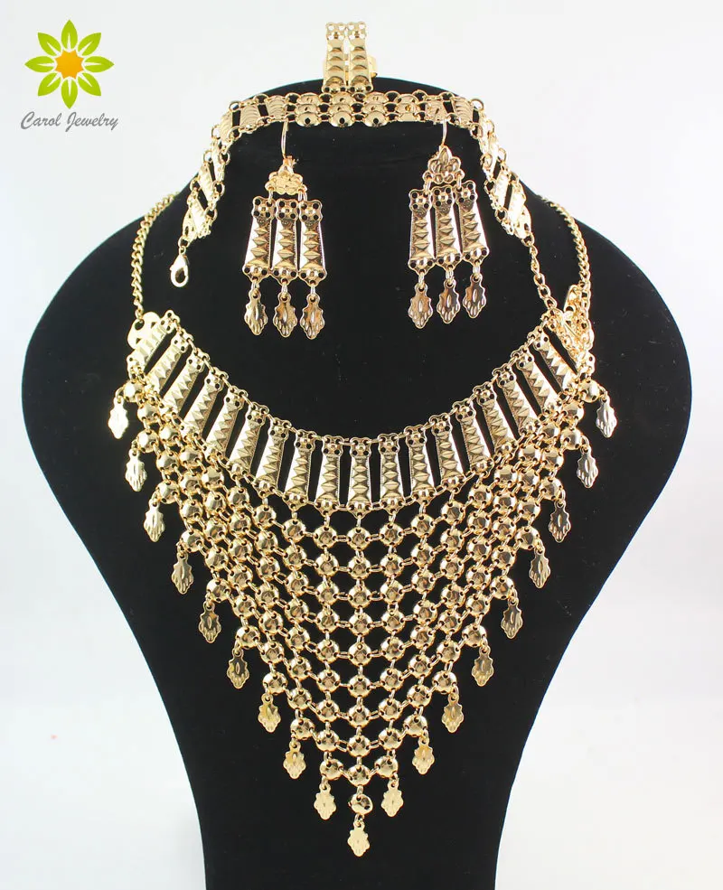 2022 New Design Dubai Gold Color Fashion Wedding Bridal Accessories
