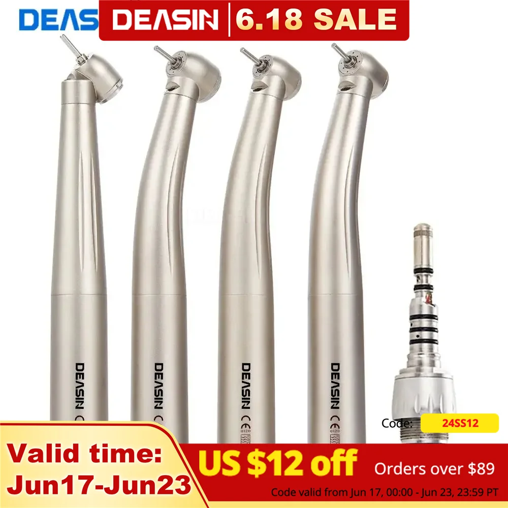 Для kavo coupler 45-градусная стандартная мини головка крутящего момента Стоматологическая волоконно-волоконная турбина с высокой скоростью вращения светодиодный наконечник