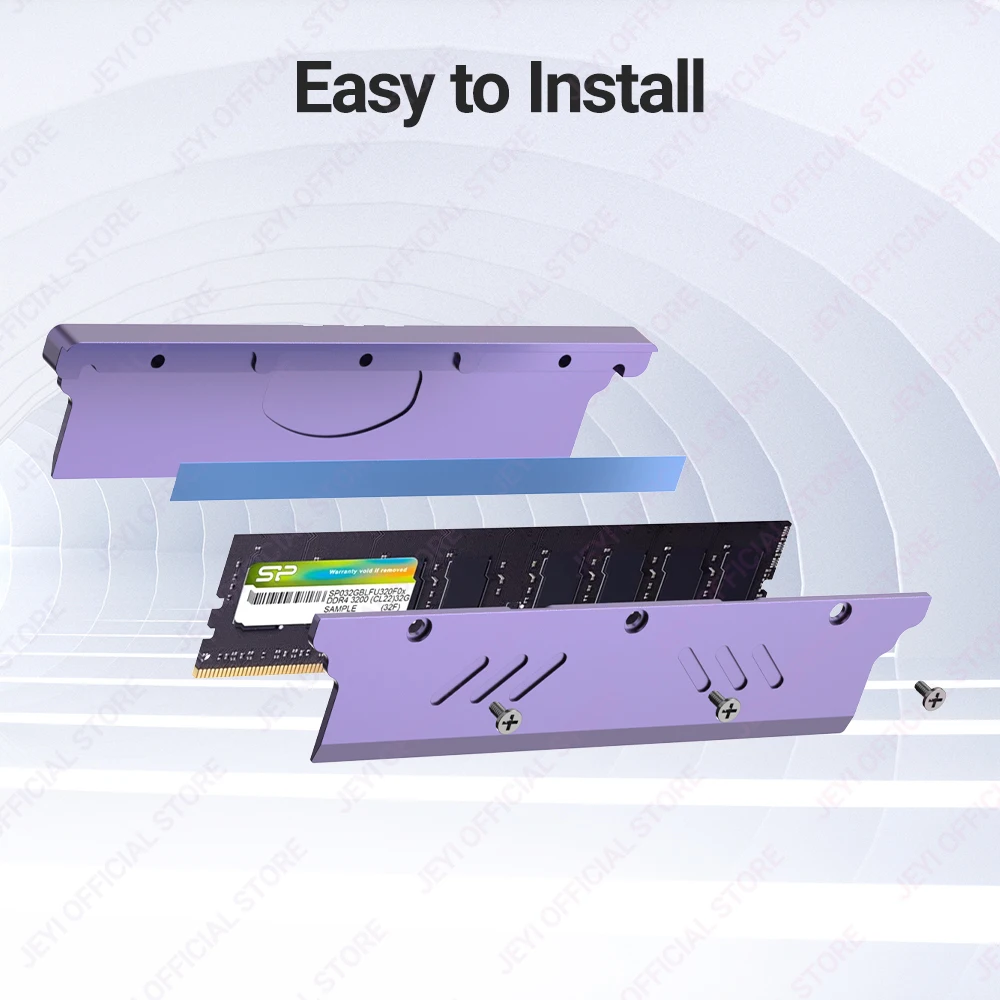 JEYI-메모리 RAM 히트싱크, 열 패드 포함, 데스크탑 RAM 쿨러 DDR 방사선 방산 PC DIY DDR2 DDR3 DDR4 DDR5