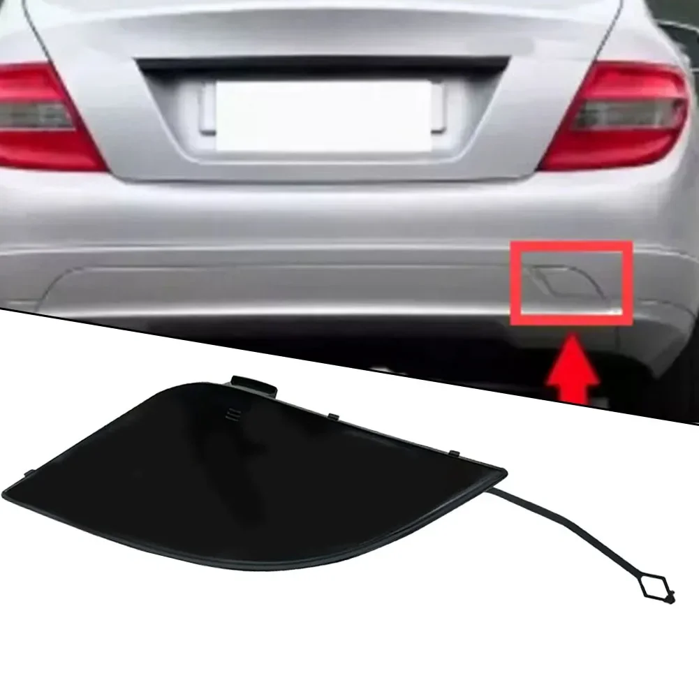 W204 Tow Hook Cover Color Black Rear Bumper Tow Hook Cover Replace Broken Damaged Part Direct Replacement Easy Installation