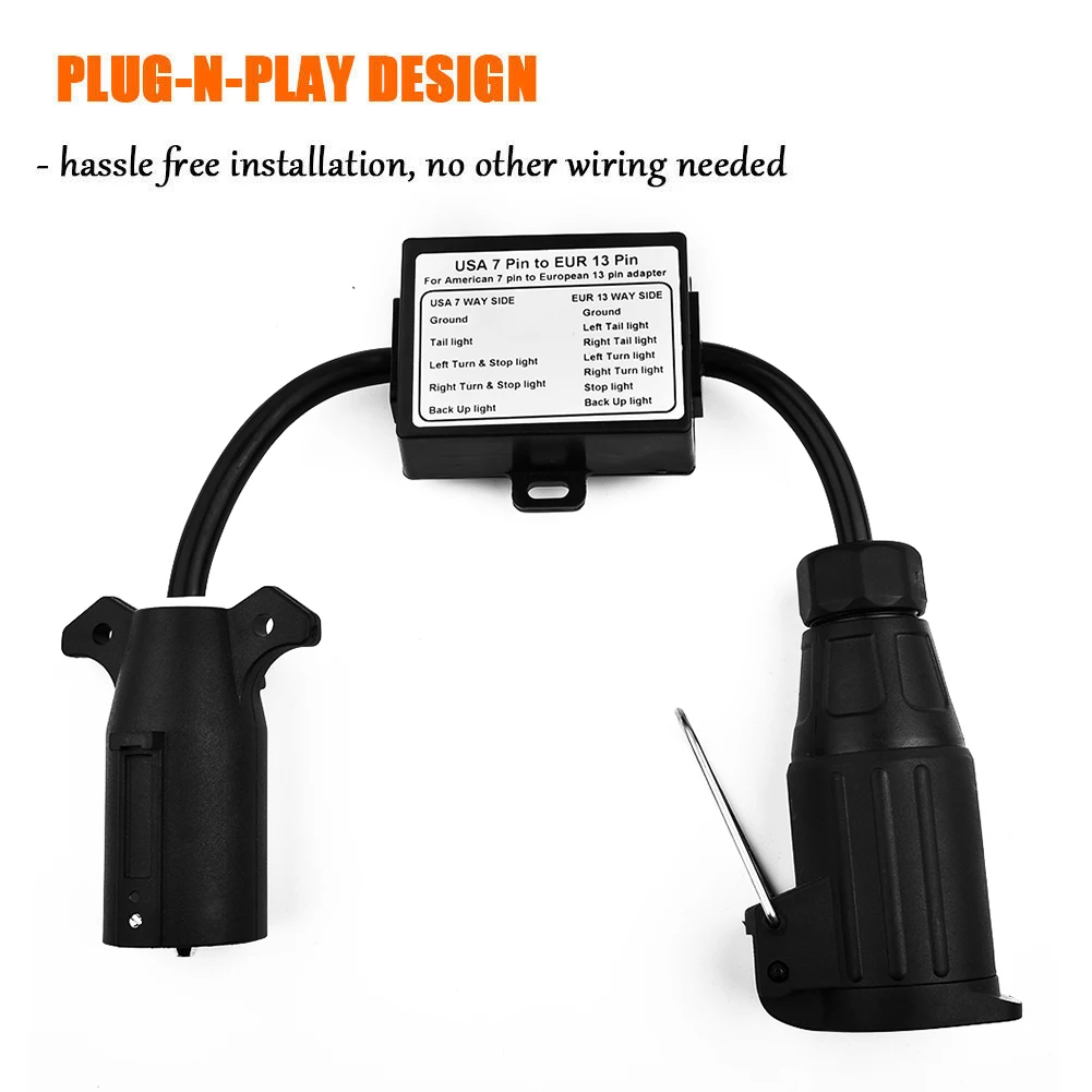 Car Converter US 7-Way Plug To Eu 13-Pin US 7 Way to EU 7 US 4 to EU7 Round Conn