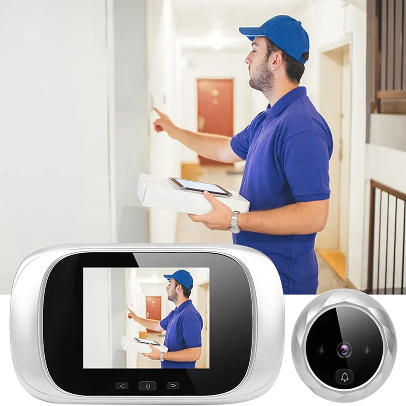 Door Bell Camera Digital LCD 2.8inch Video Doorbell Peephole Viewer Door Eye Monitoring Camera 90 Degree Doorbell Motion Detection Eye