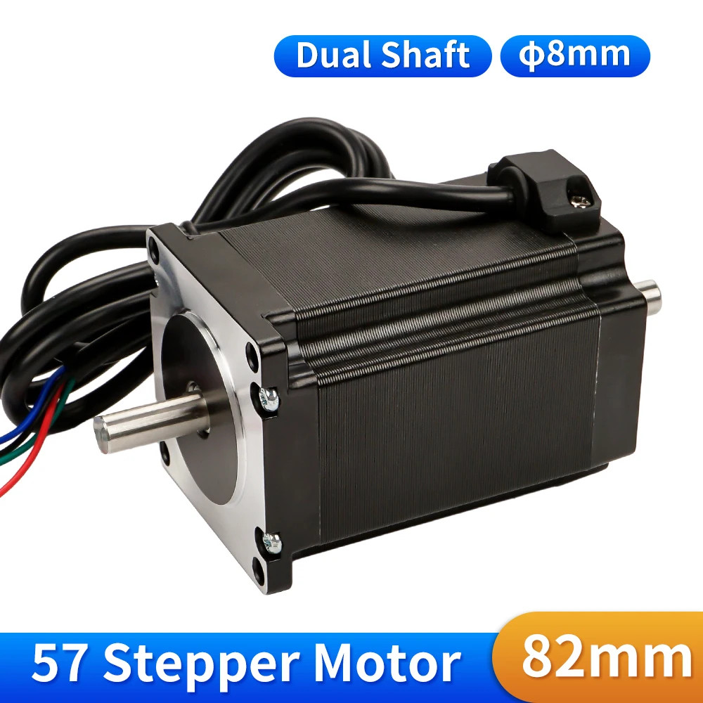 

Nema23 82mm 57 Stepper Motor Single/Dual Shaft 8mm 57HS82 4A 2.2N.m 57BYGH 4 Lead for 3D Printer CNC Router Laser Engraver Motor