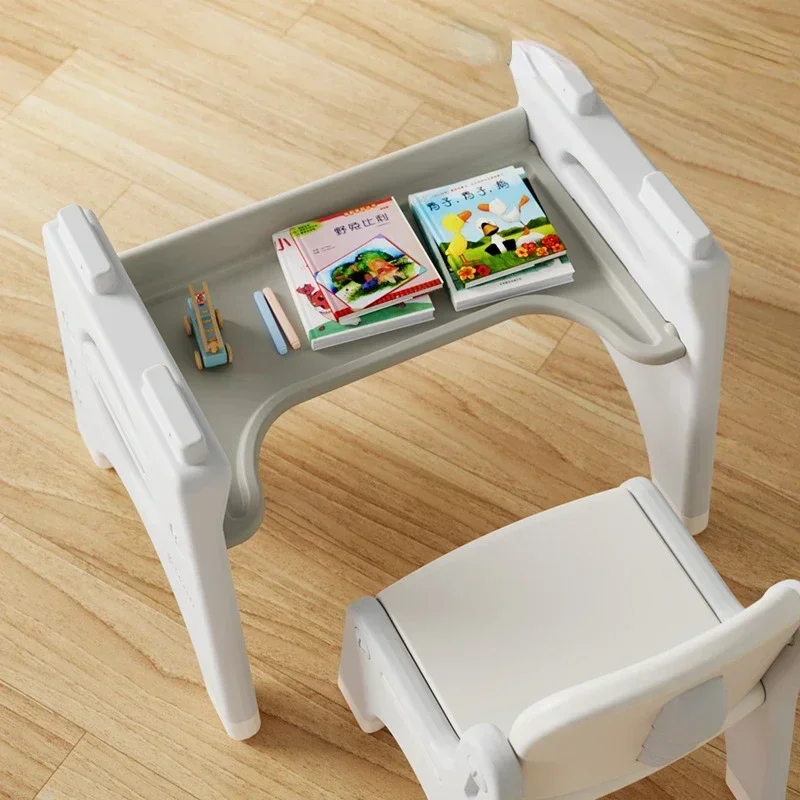 Dinosaur Children's Desk, Baby Reading Table, Plastic Flipping Chair, Early Education Toy Game Table for Home, Kids' Learning