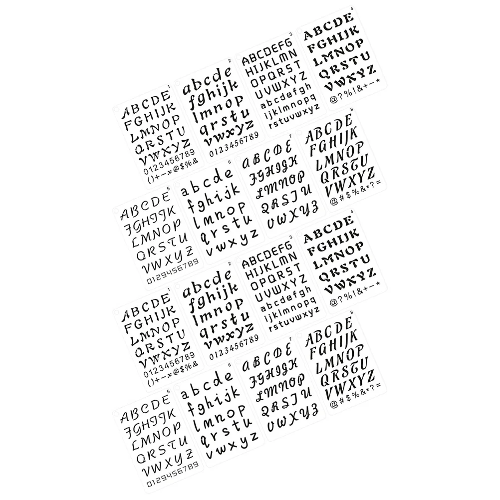 

24 Sheets Painting Template Letter Molds Alphabet Stencil Large Stencils Board Wall Pattern for Pet025mm Number Decor