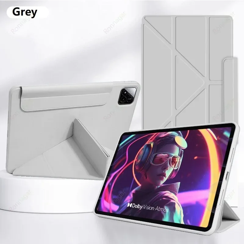 Slim Folio Stand Tablet Cover with Y-Folding Design and Multi-Angle Viewing, Auto Wake/Sleep Function,