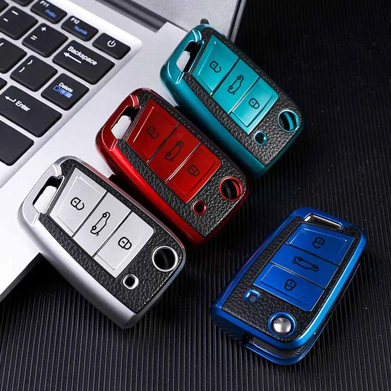 Cover chiate/telecomando per Volkswagen Polo VW Golf 7 MK7 Tiguan passat per Skoda Octavia Kodiaq Karoq Seat Ateca Leon accessori - Sc8a313f7109c4f9aafa1511a5b98472eI